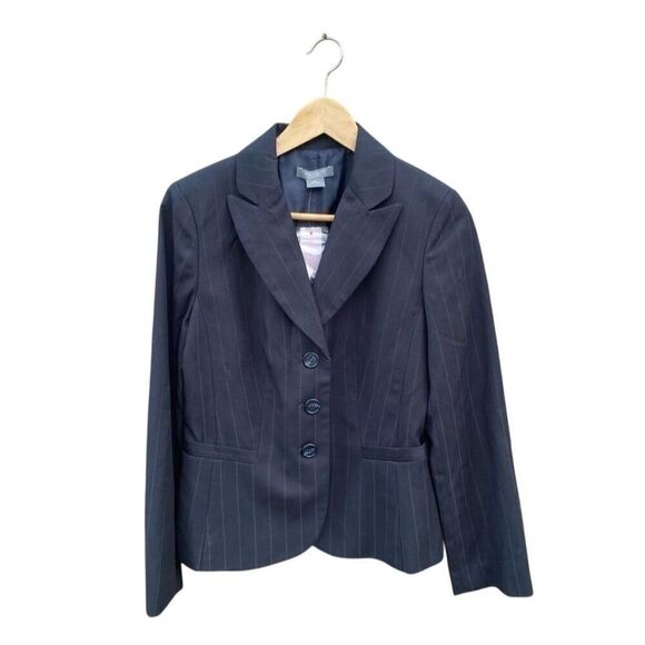 Ann Taylor Jackets & Blazers - Ann Taylor Women's Pinstripe Blazer Size 8 Multicolor Petites Workwear Tailored